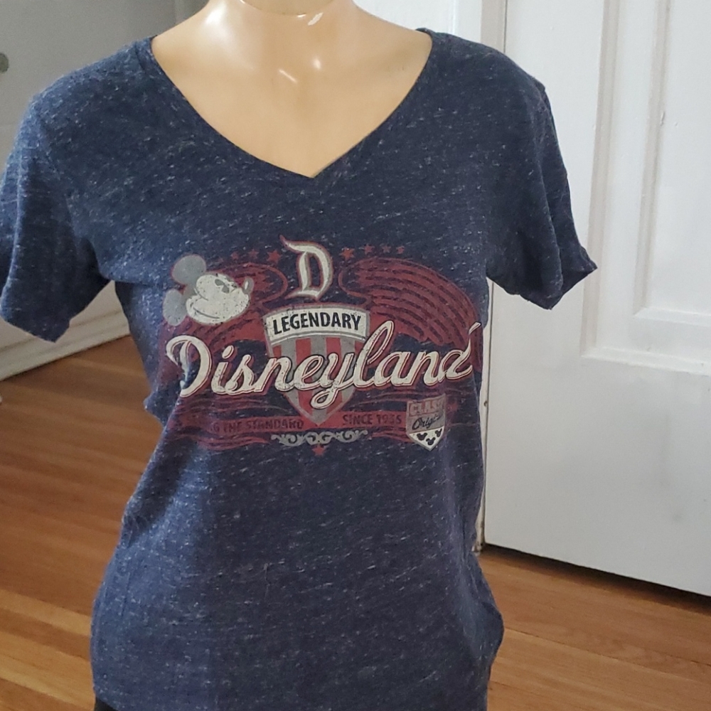 Disney Parks Blue Disneyland V-neck T-Shirt